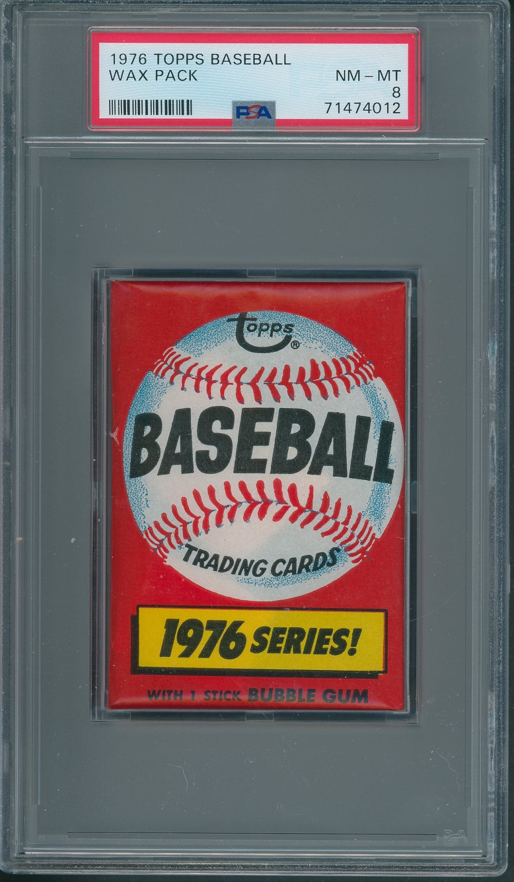 1976 Topps Baseball Unopened Wax Pack PSA 8 *4012