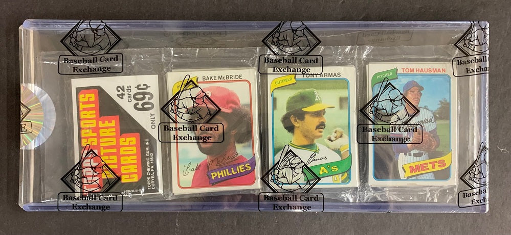 1980 Topps Baseball Unopened Rack Pack (Cardboard) (BBCE)