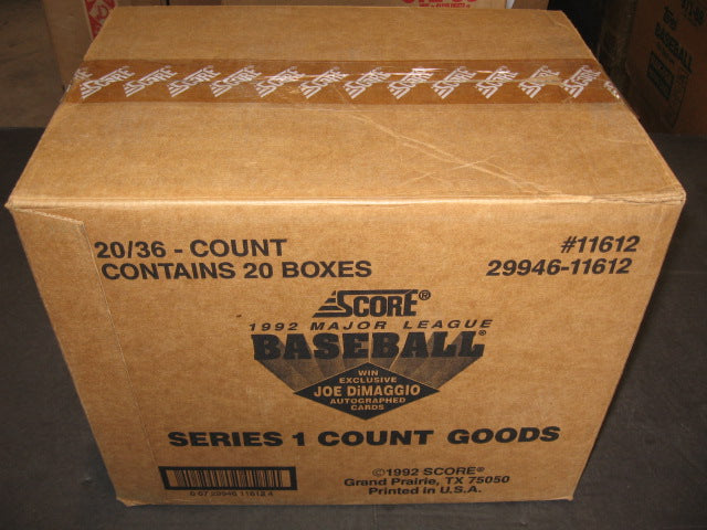 1992 Score Baseball Series 1 Case (20 Box) (11612)